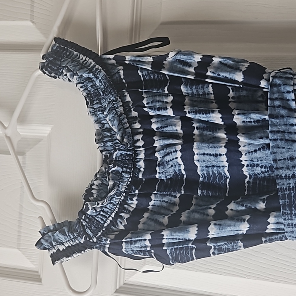 MICHAEL Michael KorsOff-Shoulder Shibori Striped Dress - Picture 3 of 6